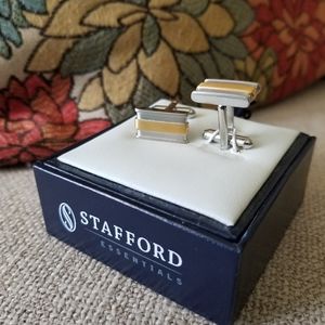 Silver and gold mens cuff links